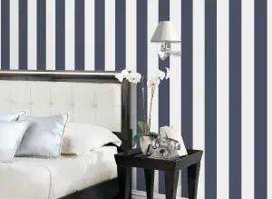 Galerie Smart Stripes 2 Blue Surface Stripe Smooth Wallpaper