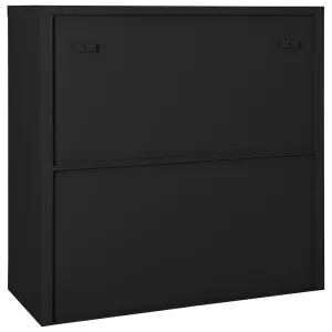 Berkfield Sliding Door Cabinet with Planter Box Anthracite Steel