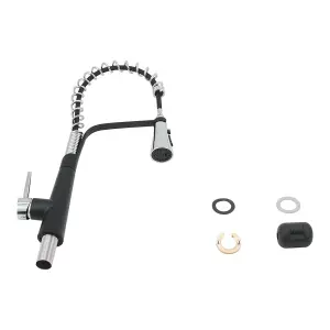 Black Stainless Steel Side Lever Kitchen Spring Neck Pull Out Kitchen Tap Mixer Tap