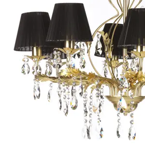 Luminosa Karen Multi Arm Chandelier with Shades Gold, Black