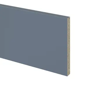 GoodHome Alisma Blue Square edge Matt blue slab Plinth, (L)2400mm