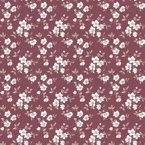 Galerie Secret Garden Cranberry/Cream Delicate Flower Trail Wallpaper Roll