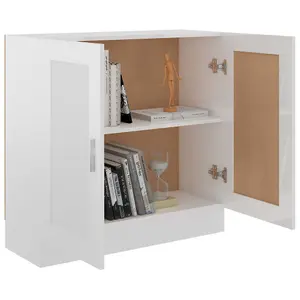 Berkfield Book Cabinet High Gloss White 82.5x30.5x80 cm Engineered Wood