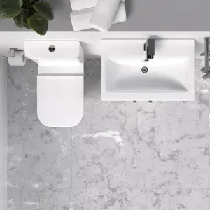 Nes Home White Basin Vanity and Close Coupled Toilet