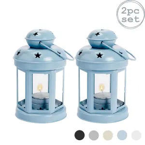 Nicola Spring - Metal Hanging Tealight Lanterns - 16cm - Pack of 2