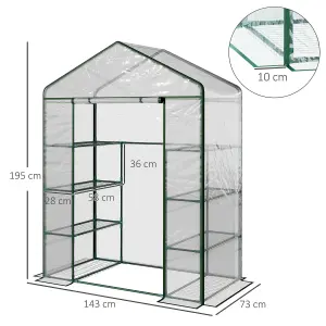 Outsunny Walk In Greenhouse Garden Clear PVC Frame Shelves Reinforced Plant Grow