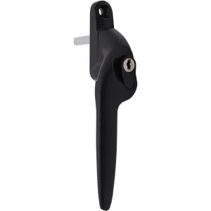 EAI Yale Quartus Cranked Espagnolette Window Handle Left Hung - 40mm Spindle - Black