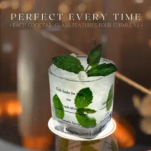 4x Cocktail Glasses with Recipes