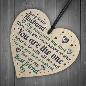 Red Ocean Handmade Anniversary Gift For Him Relationship Gift For Husband Wooden Hanging Heart Plaque Couple Gifts Keepsake