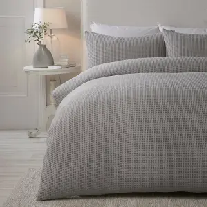 Lindly Textured Waffle Duvet Cover Set