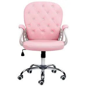 Office Chair Faux Leather Pink PRINCESS