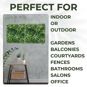 Artificial Plant Flower Living Wall Panels Realistic - Greenwheat - Indoor / Outdoor - 1m x 1m - Home, Garden, Office