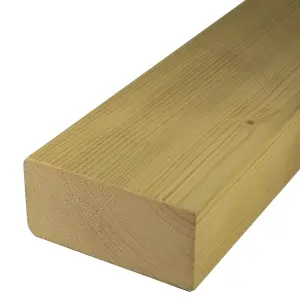 Single C24 Graded Pressure Treated Scandinavian Smooth Planed Tantalised Softwood Boards 4x2" - 45x95mm - 1400mm