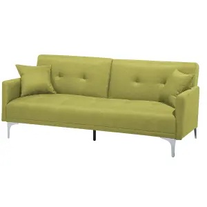 Beliani Retro Sofa Bed LUCAN Olive Green