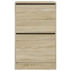 Berkfield Shoe Cabinet Sonoma Oak 60x34x96.5 cm Engineered Wood