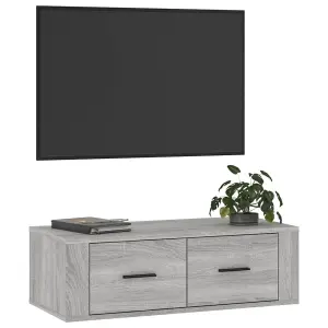 Berkfield Hanging TV Cabinet Grey Sonoma 80x36x25 cm Engineered Wood