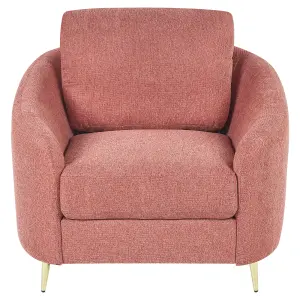 Beliani Traditional Armchair TROSA Fabric Pink