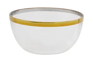 Maison by Premier Ida 15cm Glass Bowl With Gold Rim