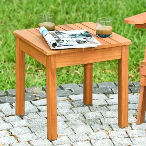 Costway Outdoor Acacia Wood Side Table Patio Square End Table w/ Oil Finished