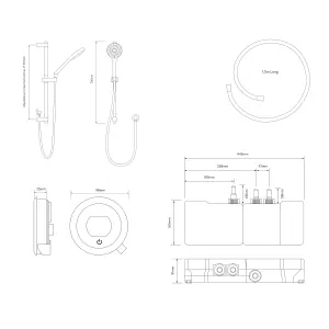 Aqualisa Optic Q Concealed valve Gravity-pumped Wall fed Smart Digital mixer 3-spray pattern Shower with head