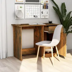 Berkfield Desk Smoked Oak 100x50x76 cm Engineered Wood