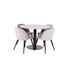 Withernsea Dining Set with 4 Chairs White / White