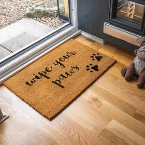 Nicola Spring - Coir Door Mats - Paws (Set of 2) 40cm W x 60cm L