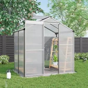 Outdoor Garden Plants Grow House with Aluminium Frame Large Walk-In Green House with Door and Window 6 x 4 ft