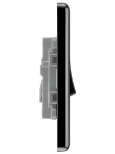 GoodHome 20A Single 2 way Screwed Intermediate switch Gloss Black Nickel effect