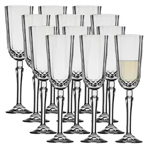 Queensway Home & Dining 125ml 12 Pcs Champagne Flutes Clear Glasses Sets Prosecco Glass