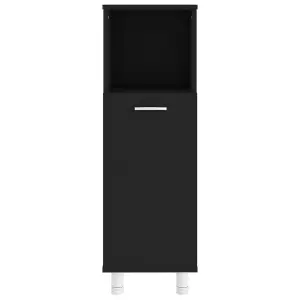 Berkfield Bathroom Cabinet Black 30x30x95 cm Engineered Wood