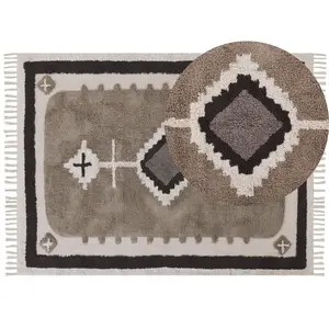 Cotton Area Rug 160 x 230 cm Beige GEYVE