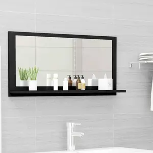 Dorlene Framed Wall Mounted Bathroom Mirror Black / 80 cm