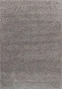 Serdim Rugs Plain Living Room Shaggy Area Rugs Grey 80x150 cm