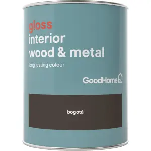 GoodHome Bogotá Gloss Metal & wood paint, 750ml