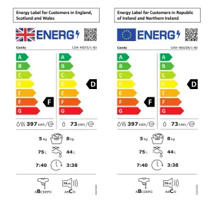 Candy CSW4852DE/1-80 8kg/5kg Freestanding Condenser Washer dryer - White