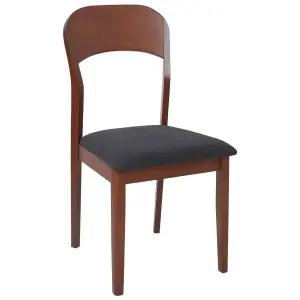 Set of 2 Dining Chairs ALVIN Rubberwood Dark Wood