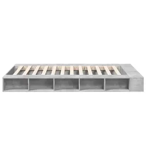 Berkfield Bed Frame without Mattress Concrete Grey 135x190 cm Double