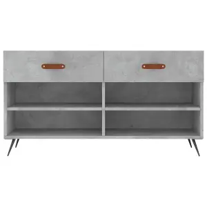 Berkfield Shoe Bench Concrete Grey 102x35x55 cm Engineered Wood