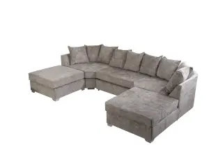 Belling Chenille Silver Sofa Scatterback U Shape