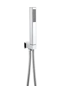 Aquarius RainLux Integrated Outlet Square Handheld Shower Kit Chrome