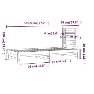 Berkfield Pull-out Day Bed 2x(90x190) cm Solid Wood Pine