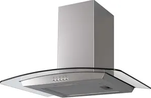 SIA CGH60SS 60cm Stainless Steel Curved Glass Chimney Cooker Hood Extractor Fan