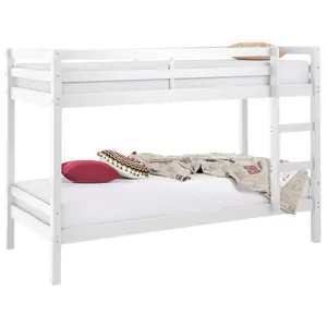 Io European Single (90 x 200cm) Solid Wood Standard Bunk Bed White