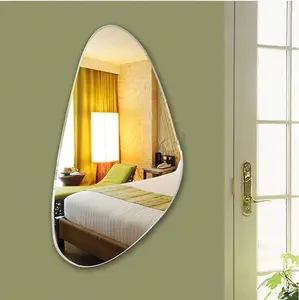 Frameless Asymmetric Irregular Shape Pebble Mirror Beveled Wall Mirror Tear Drop (Design 842)