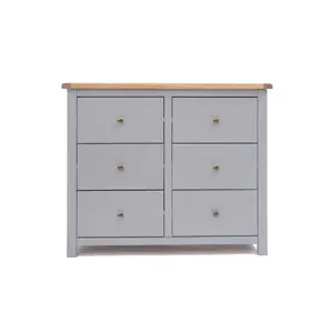 Mirano 6 Drawer Chest of Drawers Brass Knob