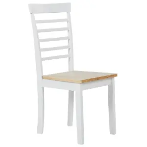 Set of 2 Dining Chairs BATTERSBY Rubberwood White