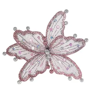 Sheer Flower Clip Shaped Ornament