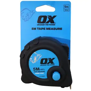 5m/16ft Tape Measure - Metric/Imperial 25mm Wide Blade