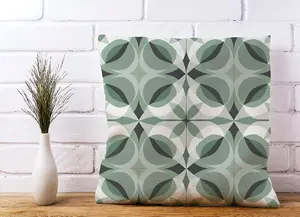 Geometric Green Grey Cushions 45cm x 45cm